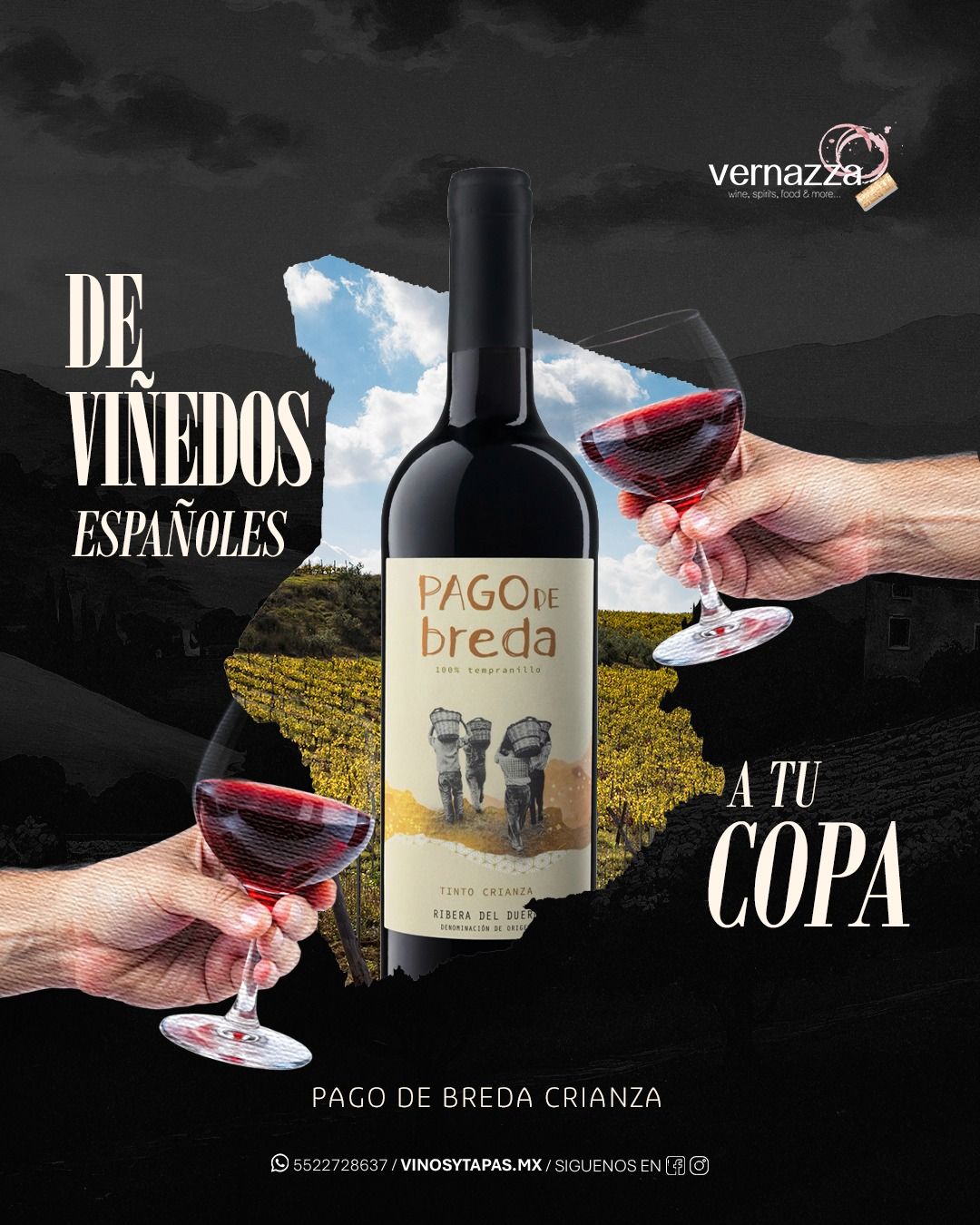 España tiene historias que se descubren en cada copa. 🍷🇪🇸

Conoce Pago de Breda Crianza y disfruta de una etiqueta que lleva la esencia de sus viñedos hasta tu mesa.

Encuentra los mejores vinos en nuestro sitio web www.vinosytapas.mx 🤩 y ¡Ven a disfrutarlos a @manarolawine 
📲¿Quieres realizar un pedido? Comunícate —> 55 227 28 637⁣
📦 Contamos con entregas de 24 a 48 hrs en CDMX

#vernazzavinos #vinotinto #vinoespumoso #vinosInternacionales #cdmx